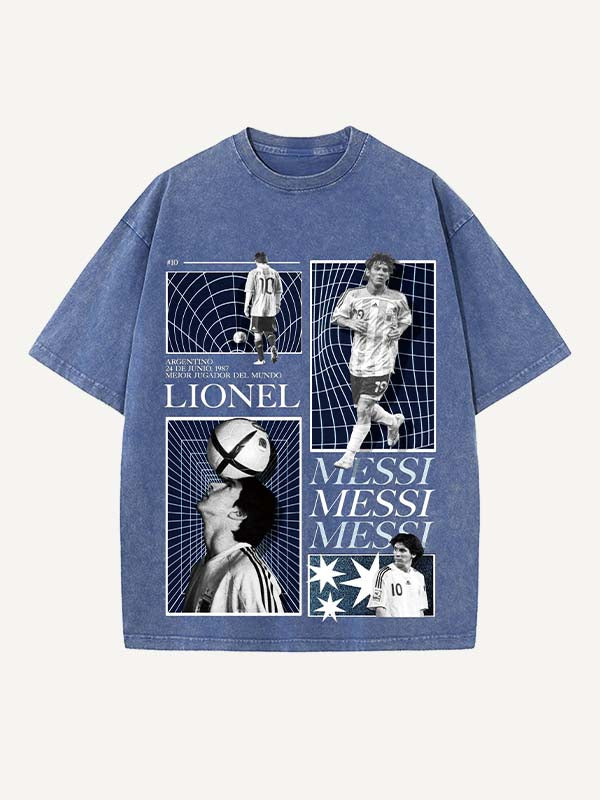 Lionel Messi Print Round Neck T-shirt