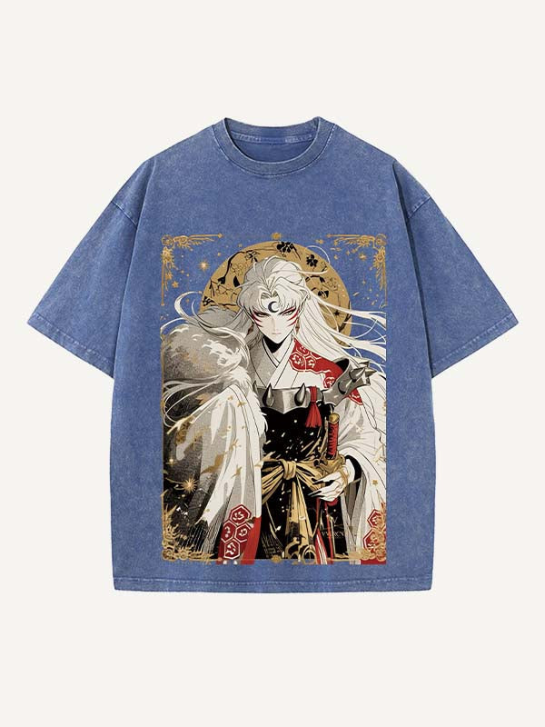 Inuyasha Print Round Neck T-shirt