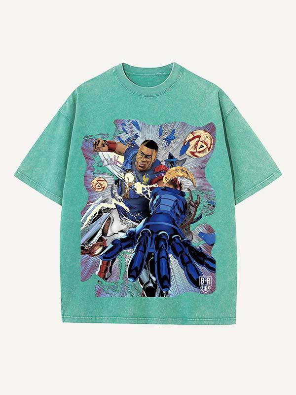 Kylian Mbappé Print Round Neck T-shirt