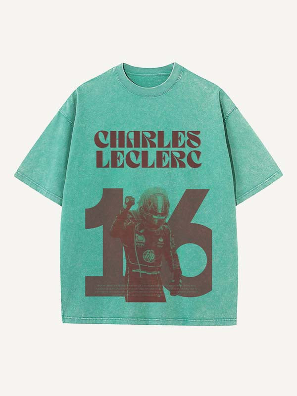Charles Leclerc Print Round Neck T-shirt
