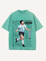 Diego Maradona Print Round Neck T-shirt