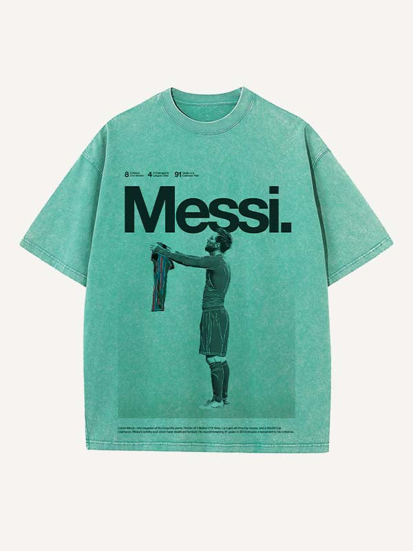Lionel Messi Print Round Neck T-shirt