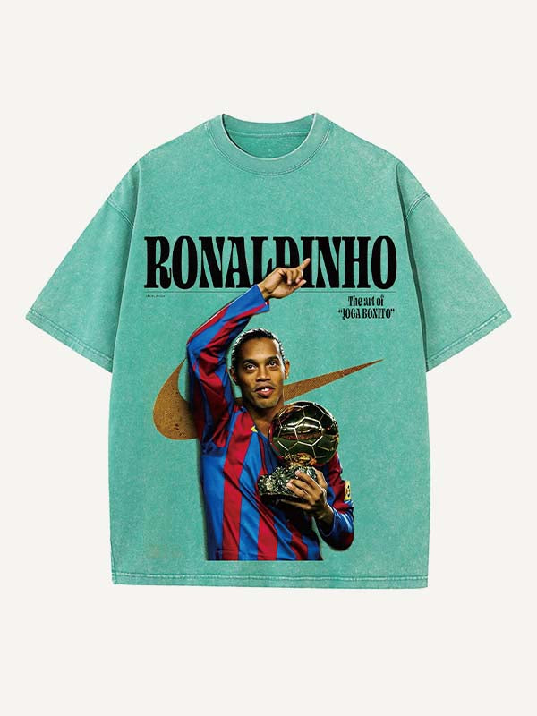 Ronaldinho Print Round Neck T-shirt
