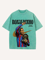 Ronaldinho Print Round Neck T-shirt