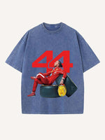 Lewis Hamilton Print Round Neck T-shirt