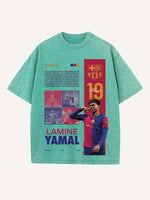 Lamine Yamal Print Round Neck T-shirt