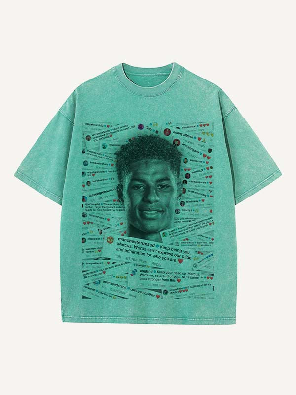 Marcus Rashford Print Round Neck T-shirt