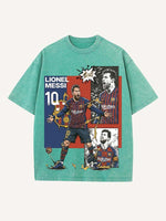 Lionel Messi Print Round Neck T-shirt