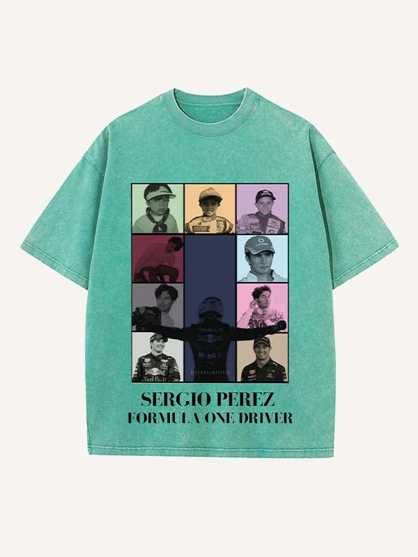 Sergio Perez Print Round Neck T-shirt