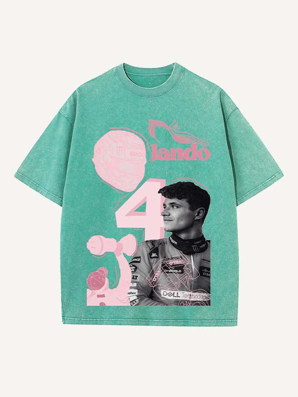 Lando Norris Print Round Neck T-shirt