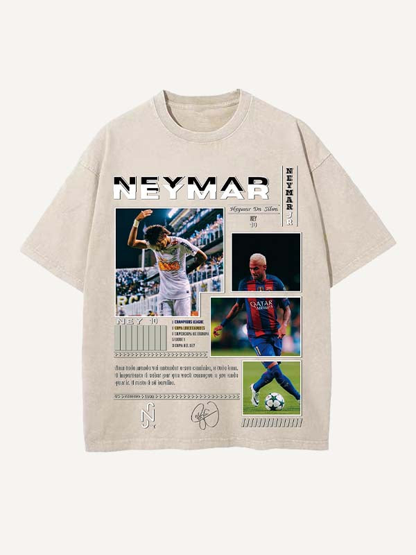Neymar Print Round Neck T-shirt