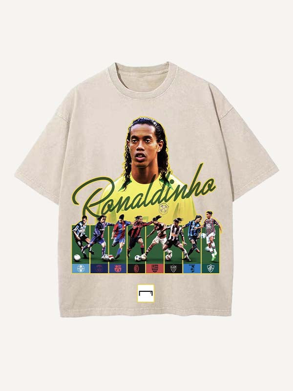 Ronaldinho Print Round Neck T-shirt
