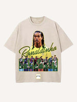 Ronaldinho Print Round Neck T-shirt