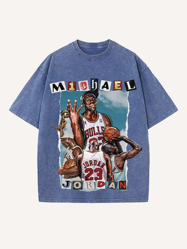 Michael Jordan Print Round Neck T-shirt