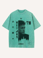 Neymar Print Round Neck T-shirt