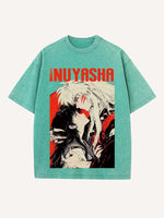 Inuyasha Print Round Neck T-shirt
