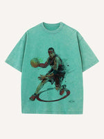 Allen Iverson Print Round Neck T-shirt