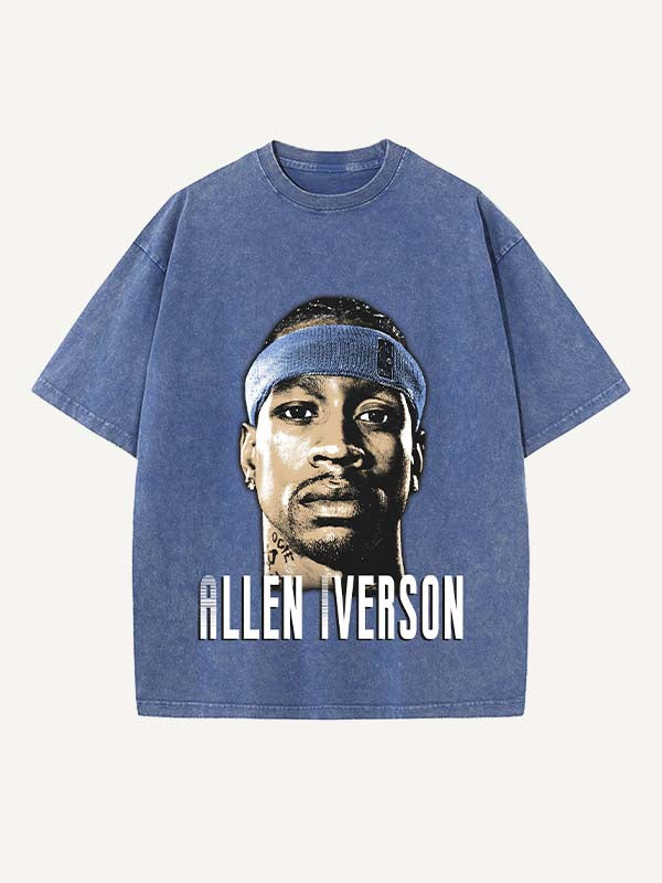 Allen Iverson Print Round Neck T-shirt