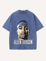 Allen Iverson Print Round Neck T-shirt