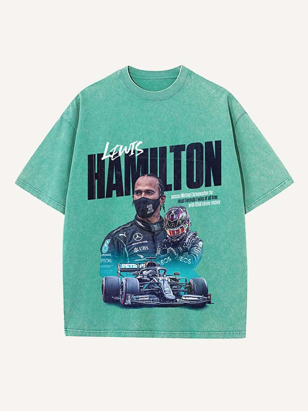 Lewis Hamilton Print Round Neck T-shirt