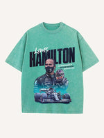 Lewis Hamilton Print Round Neck T-shirt