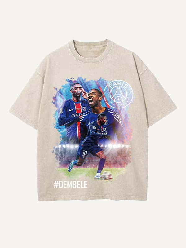 Ousmane Dembélé Print Round Neck T-shirt