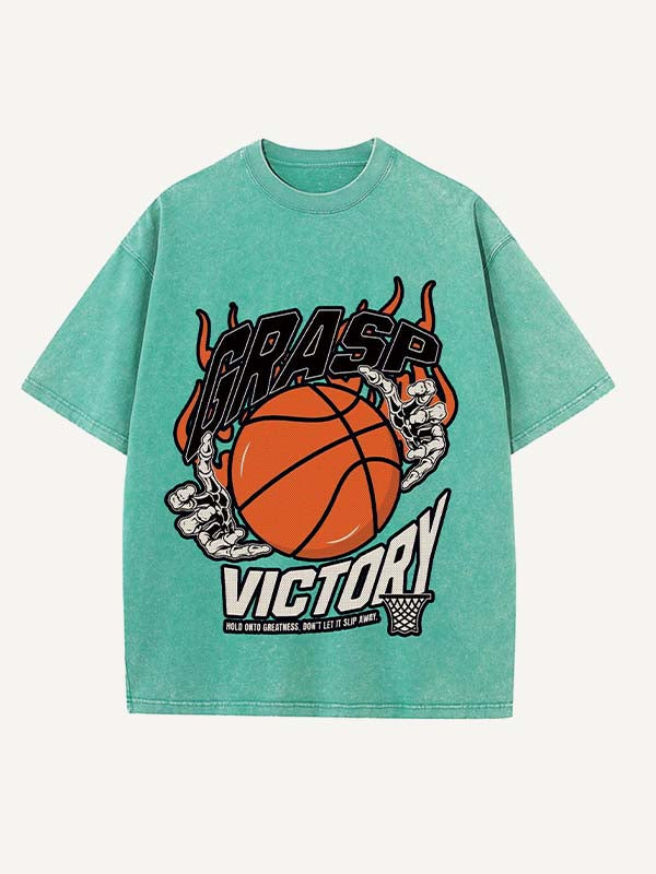 Basketball Aesthetic Print Round Neck T-shirt