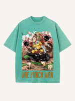 One-Punch Man Print Round Neck T-shirt