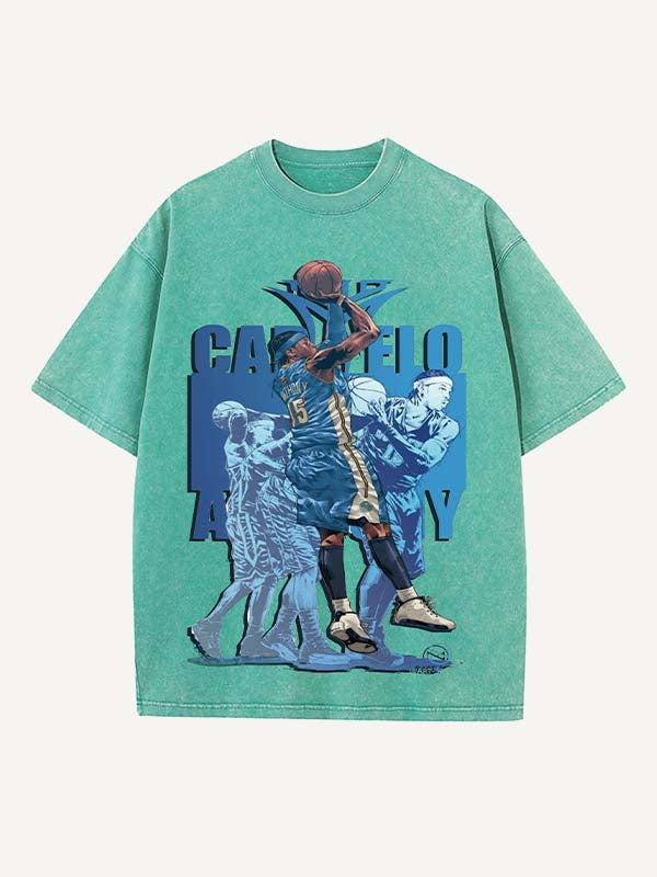 Carmelo Anthony Print Round Neck T-shirt