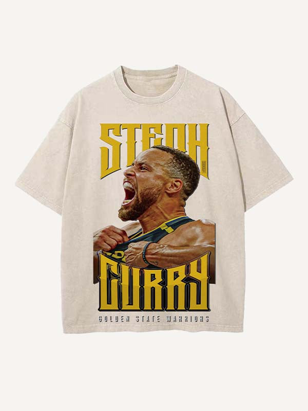 Stephen Curry Print Round Neck T-shirt