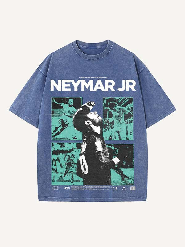 Neymar Print Round Neck T-shirt