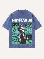 Neymar Print Round Neck T-shirt