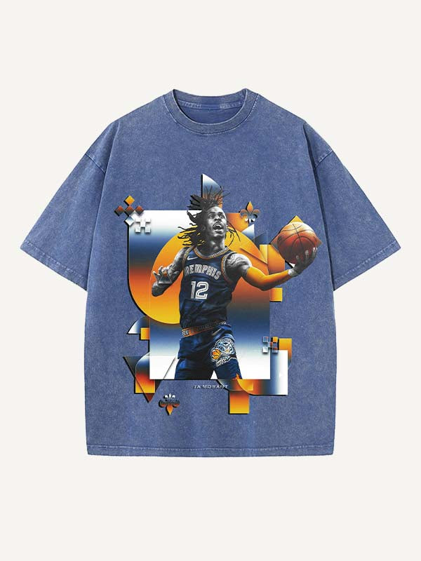 Ja Morant Print Round Neck T-shirt