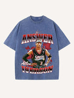 Allen Iverson Print Round Neck T-shirt