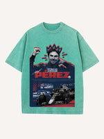 Sergio Perez Print Round Neck T-shirt