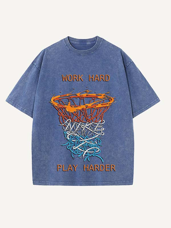 Basketball Aesthetic Print Round Neck T-shirt