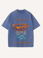 Basketball Aesthetic Print Round Neck T-shirt