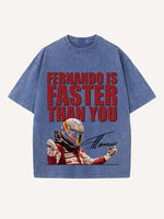 Fernando Alonso Print Round Neck T-shirt