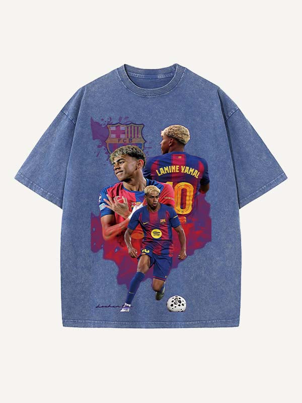 Lamine Yamal Print Round Neck T-shirt