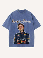 Sergio Perez Print Round Neck T-shirt