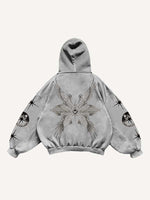 Wing&Eye&Graphic Print Slant Pockets Hoodie