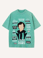 Sherlock Print Round Neck T-shirt