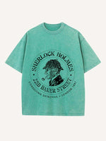 Sherlock Print Round Neck T-shirt