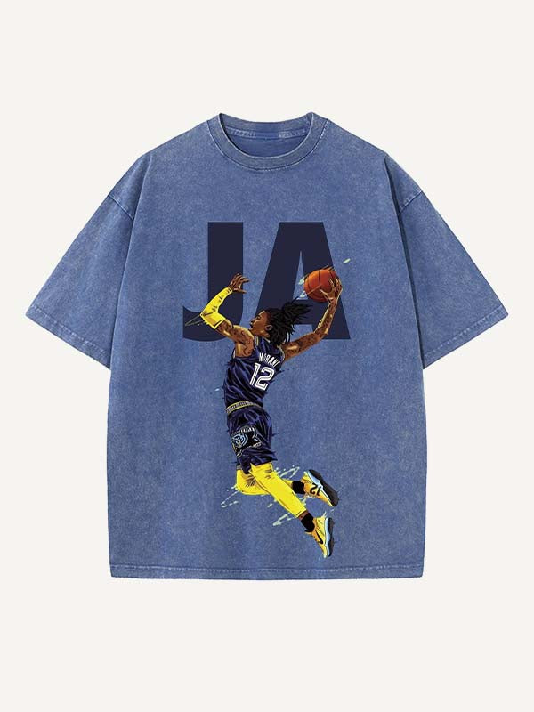 Ja Morant Print Round Neck T-shirt