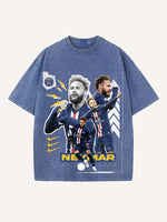 Neymar Print Round Neck T-shirt