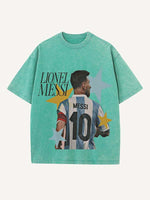 Lionel Messi Print Round Neck T-shirt