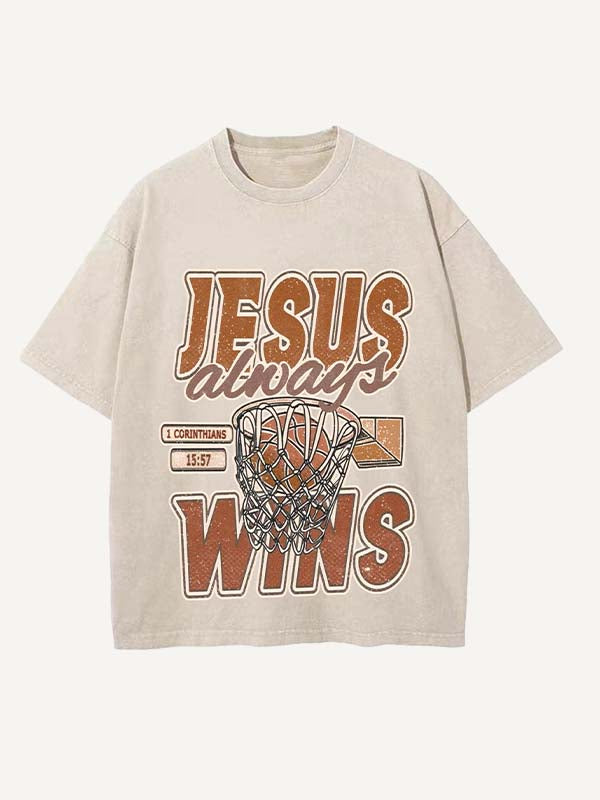 Basketball Aesthetic Print Round Neck T-shirt