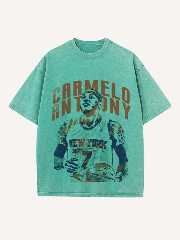 Carmelo Anthony Print Round Neck T-shirt