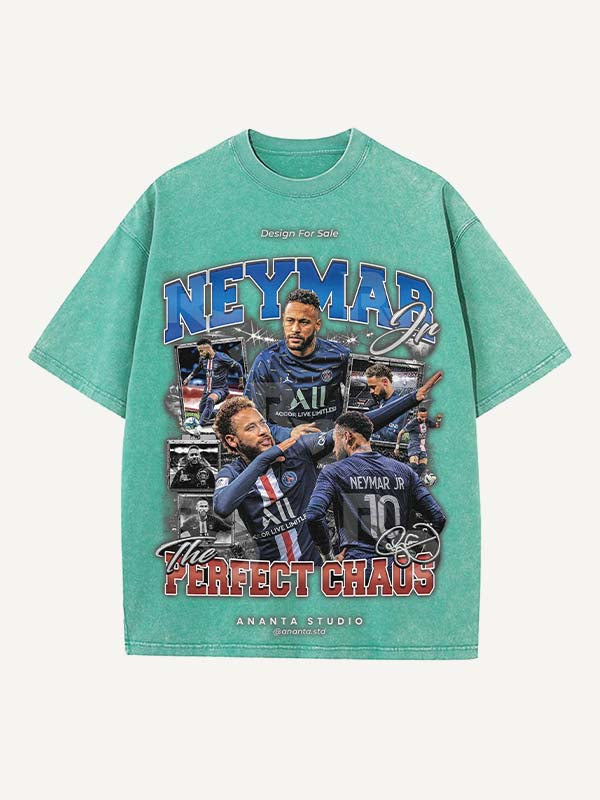 Neymar Print Round Neck T-shirt