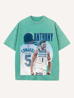 Anthony Edwards Print Round Neck T-shirt